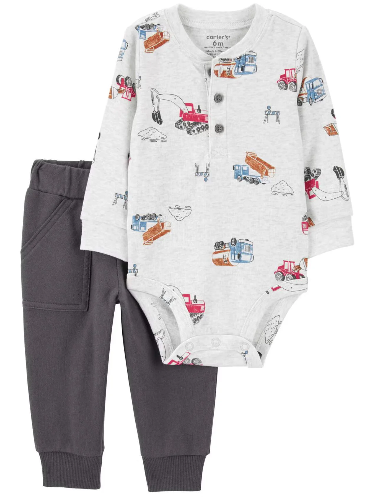 Carter's Set 2 piese Construction - Pantaloni si body