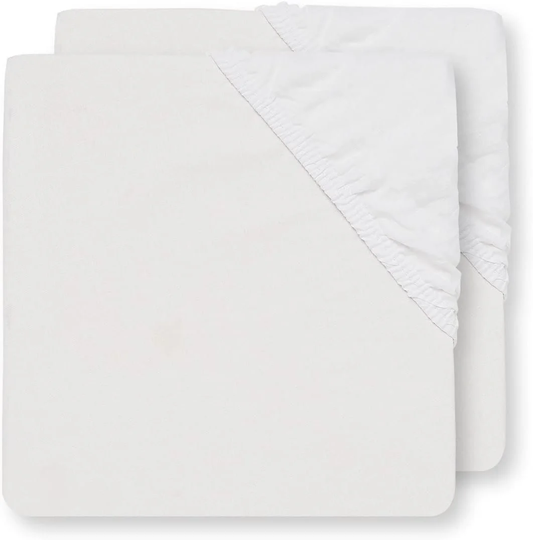 image for Простыня на резинке Jollein Jersey White, 120x60 см, 2 шт. foto