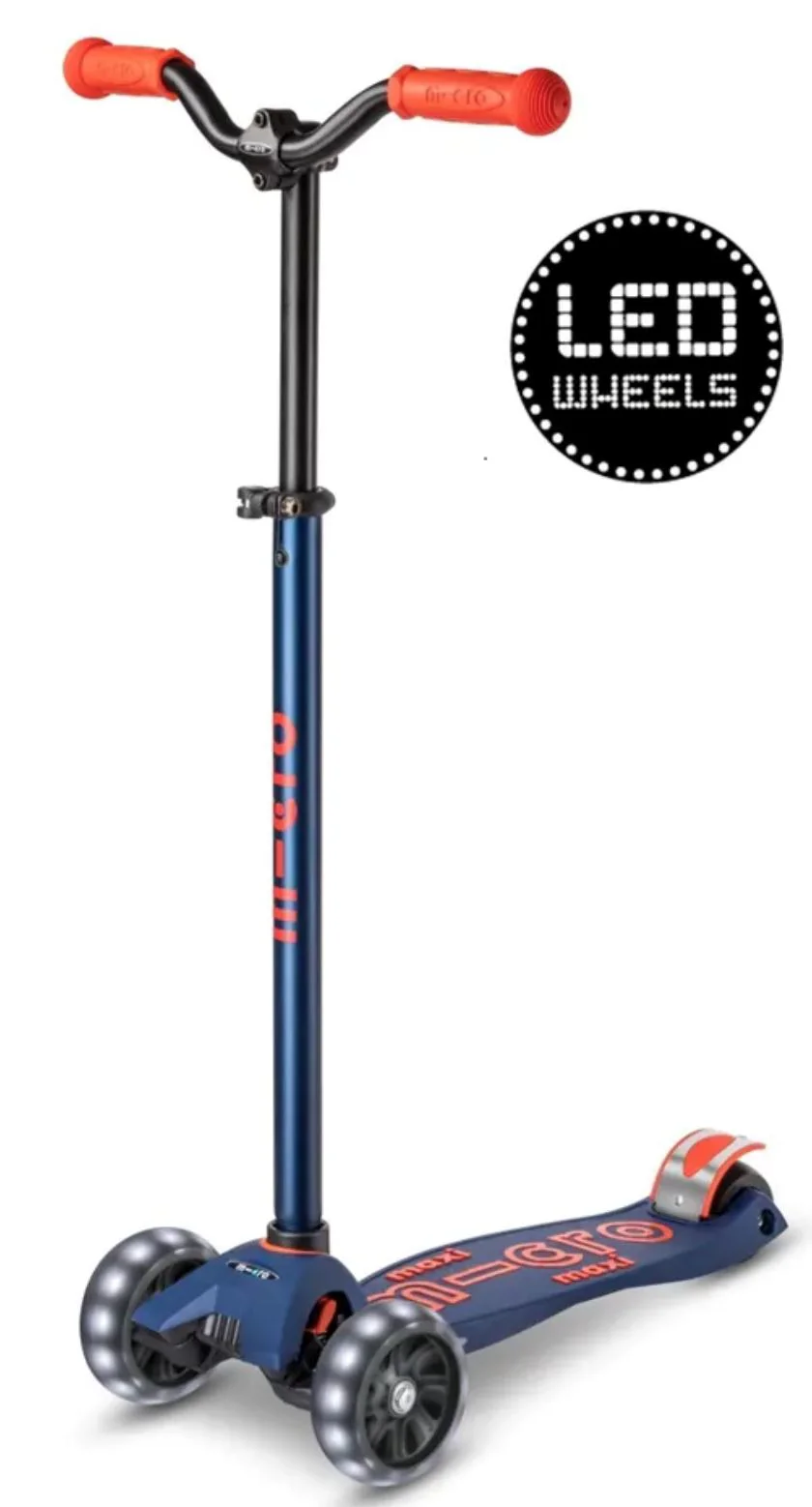 image for Самокат Micro Maxi Deluxe Pro LED Navy Red foto