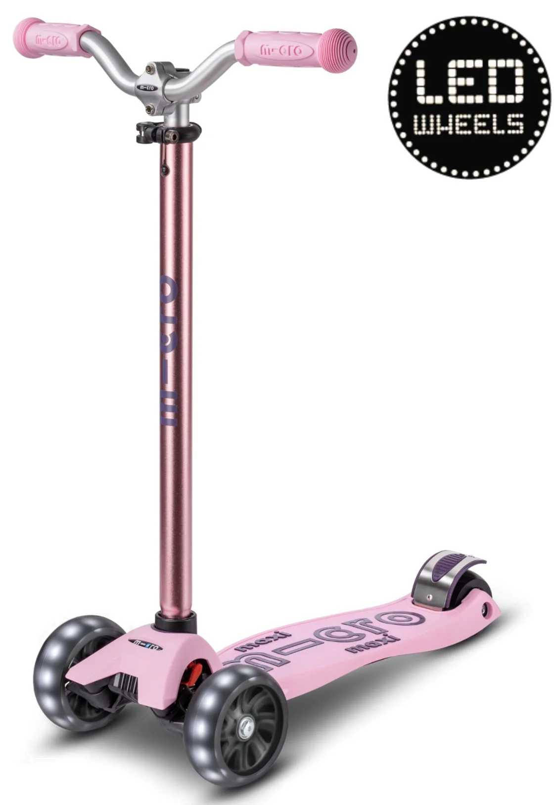 Trotineta Micro Maxi Deluxe Pro LED Rose foto