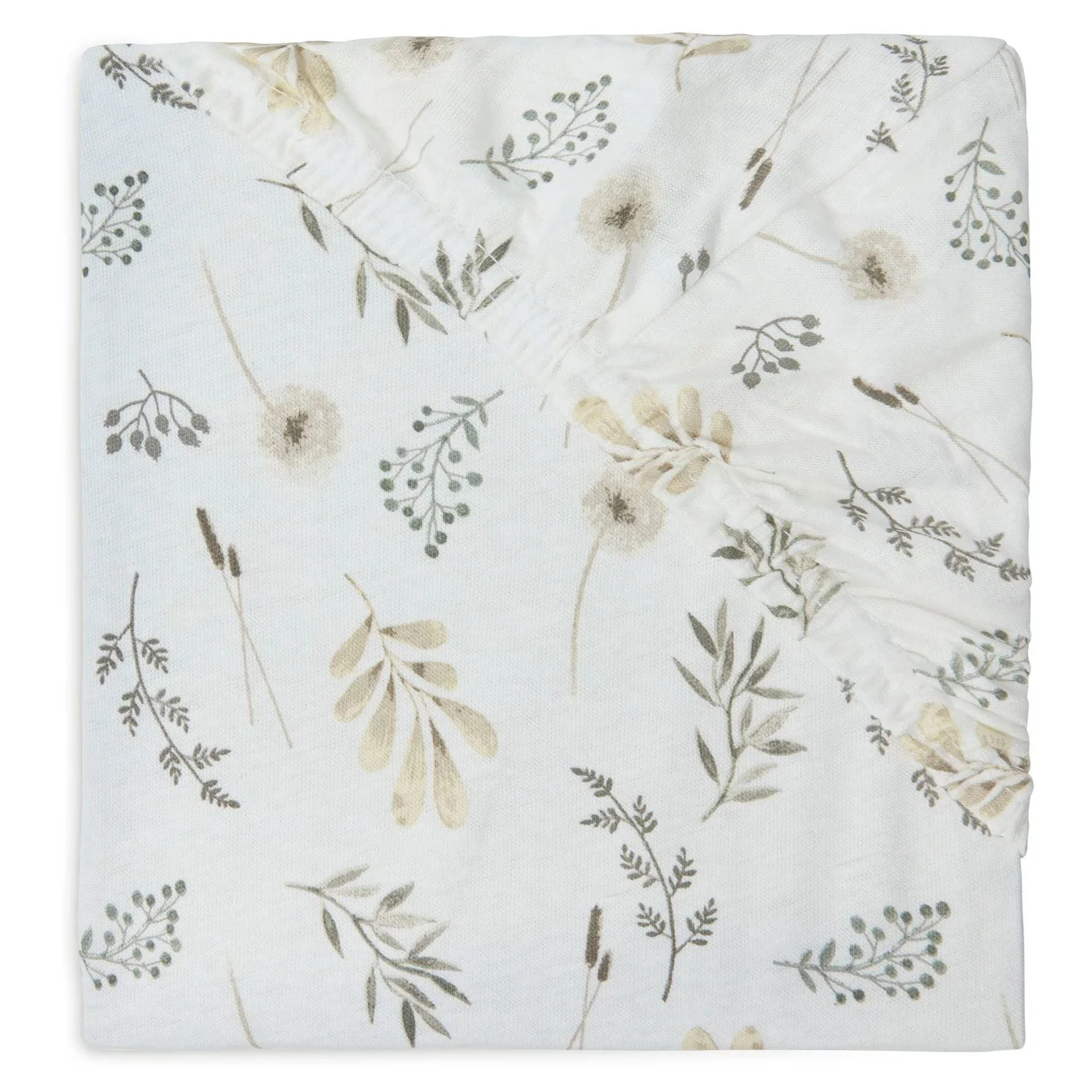 Cearsaf cu elastic Jollein Jersey Wild Flowers, 120x60 cm foto