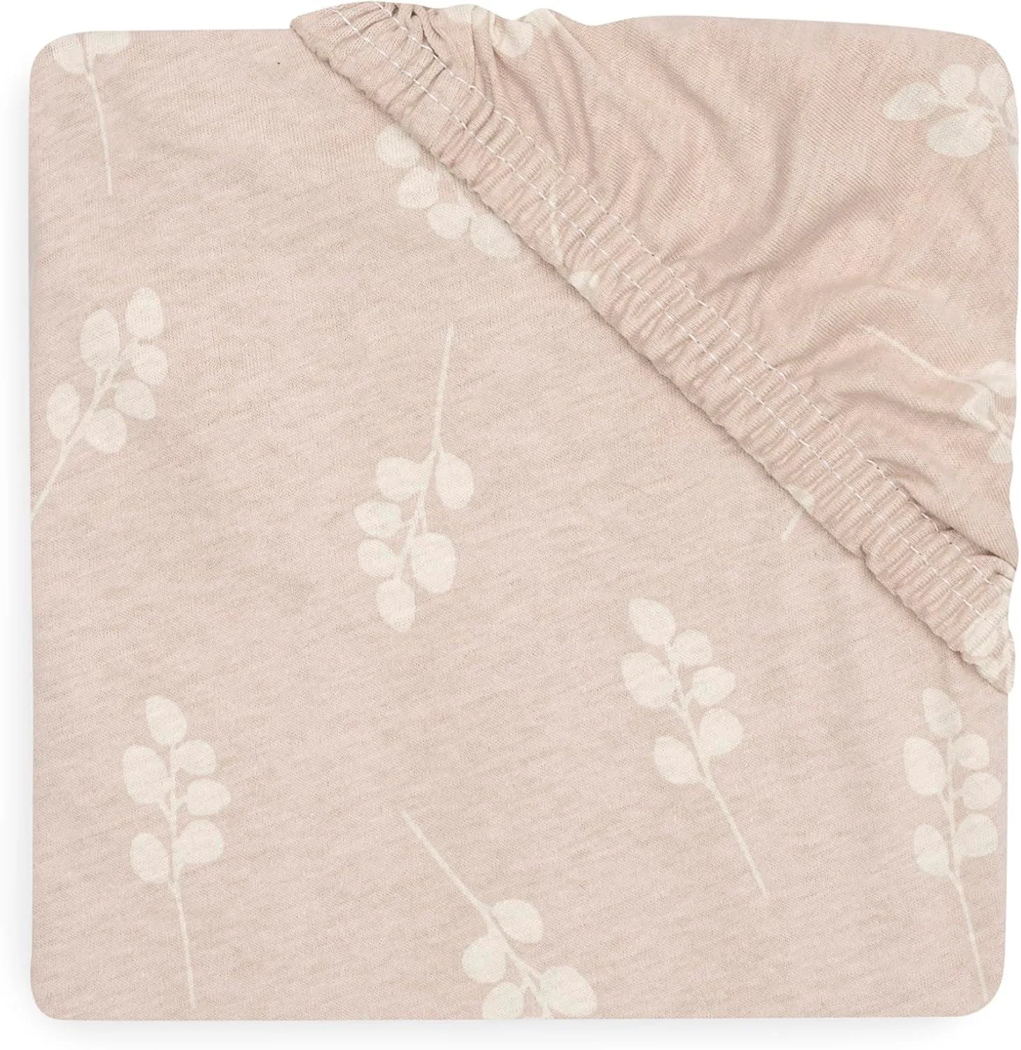 Cearsaf cu elastic Jollein Jersey Twig Wild Rose, 120x60 cm foto