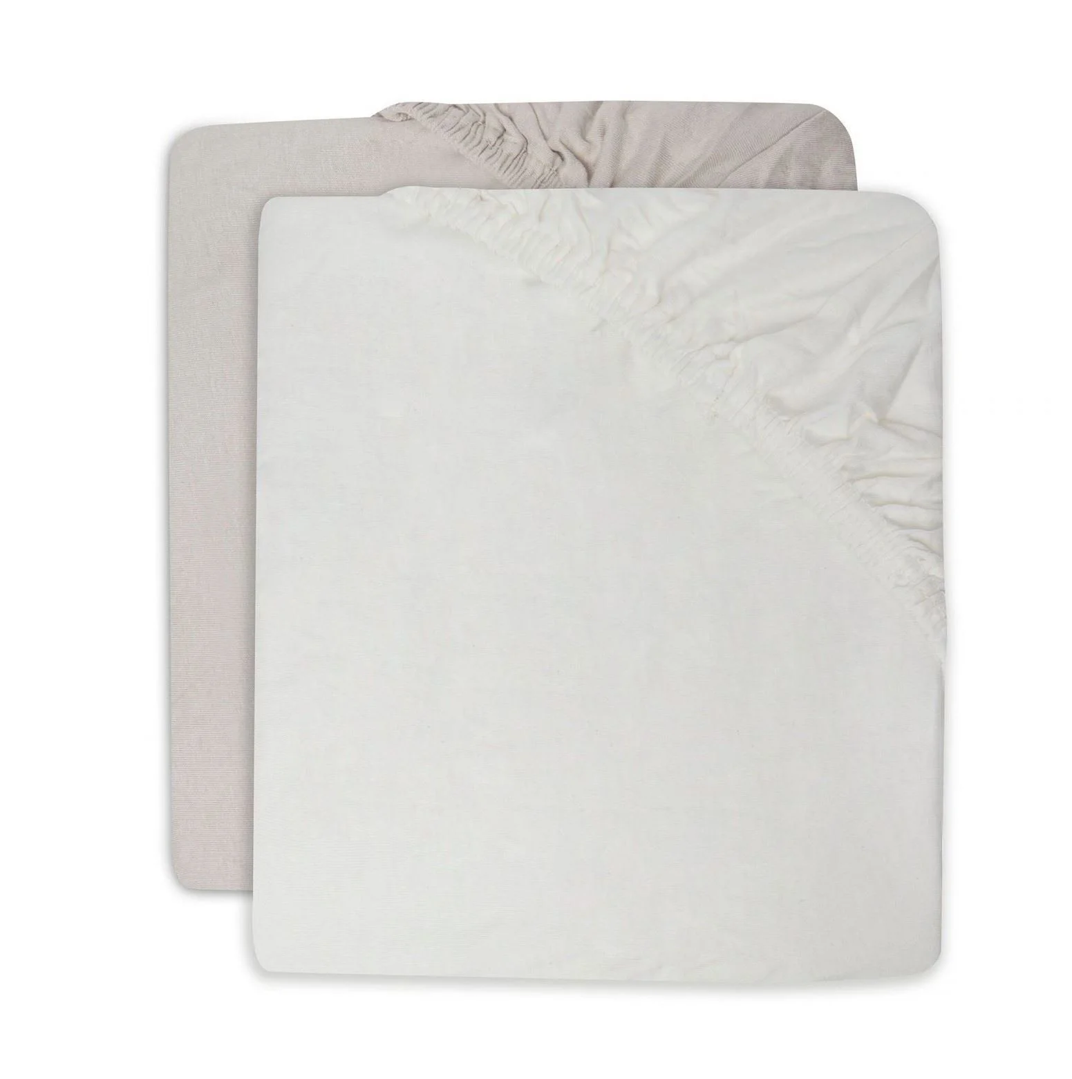 image for Простыня на резинке Jollein Jersey Ivory/Nougat, 120x60 см, 2 шт. foto