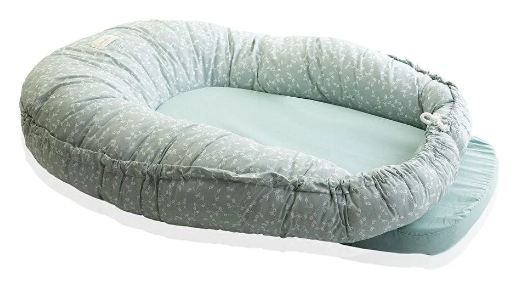 image for Saltea reductor 5 in 1 BabyJem BabyNest Cushion Green Flower foto