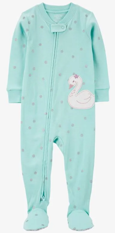 image for Carter's Pijama cu fermoar Light Blue Swan foto