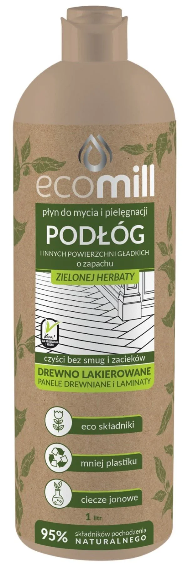 image for Solutie de curatare pentru podele Ecomill Wood&Laminate Green Tea, 1000 ml foto