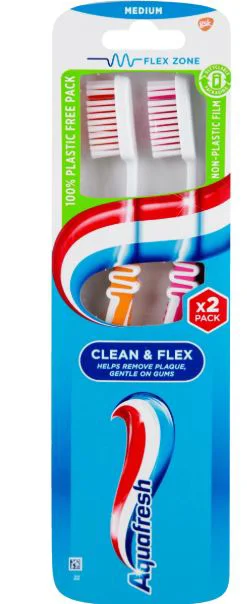image for Periuta de dinti Aquafresh Clean&Flex Twinpack (1+1 gratis) foto