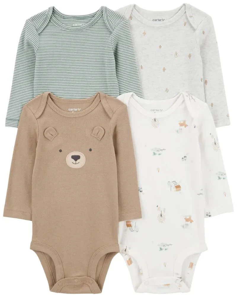 Carter's Комплект бодиков Bear Face Stripe