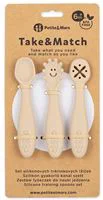 Set 3 lingurite din silicon pentru antrenament Petite&Mars Take&Match Desert Sand (6+ luni), 3 buc. foto