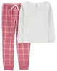 Carter's Set 2 piese Pijama bumbac si fleece foto