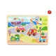 Puzzle din lemn cu sunet Tooky Toy Transport