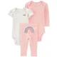 Carter's Set 3 piese Curcubeu - Pantaloni si 2 body foto