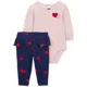 Carter's Set 2 piese bebe Pantaloni si body cu inimioare foto