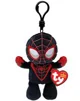 Breloc TY Beanie Babies Clip Miles Morales, 12 cm