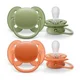 Suzeta din silicon Philips Avent Ultra Soft Girl portocalie si verde (0-6 luni), 2 buc. foto
