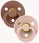 Set 2 suzete rotunde din latex BIBS Colour Woodchuck/Blush (18-36 luni) foto