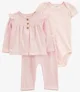 Carter's Set 3 piese Pink Solid - Cardigan, pantaloni si body foto