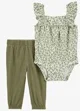 Carter's Set 2 piese Green Ditsy Floral - body si pantaloni foto