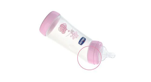 Biberon din plastic Chicco Girl cu tetina din silicon inclinata, 250 ml foto