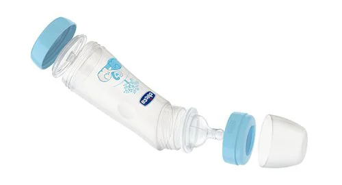 Biberon din plastic Chicco Boy cu tetina din silicon inclinata, 250 ml foto