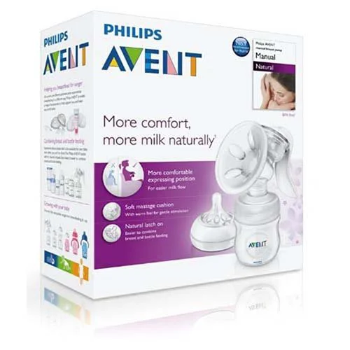 Pompa pentru san manuala Philips AVENT cu biberon pentru hranire naturala foto