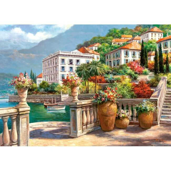 Puzzle Castorland A Peaceful Oasis on The Lake Como, 2000 piese foto