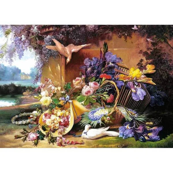 Puzzle Castorland Elegant Still Life with Flowers, Eugene Bidau, 2000 piese foto
