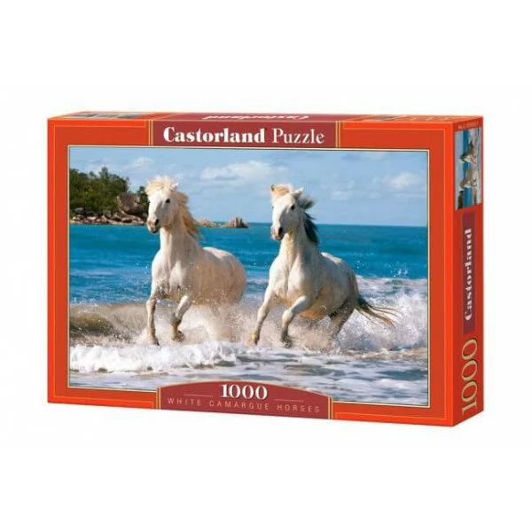 Puzzle Castorland White Camargue Horses, 1000 piese foto