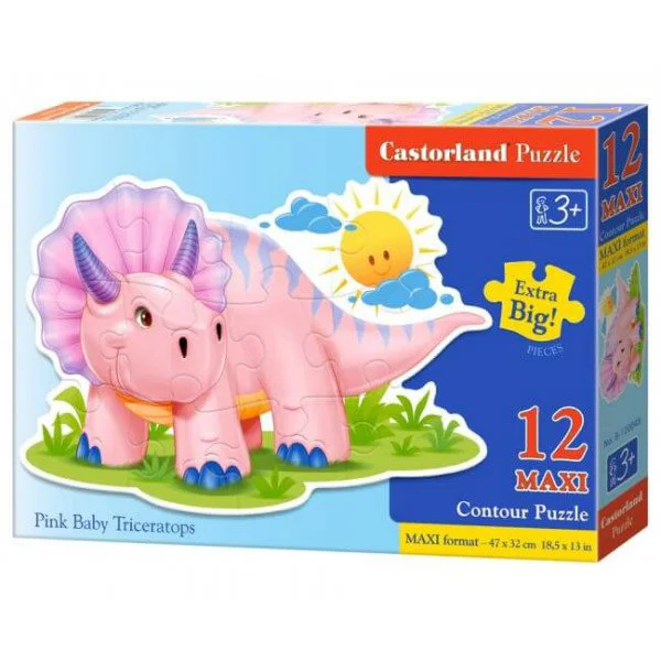 Puzzle Castorland Pink Baby Triceratops, 12 piese foto