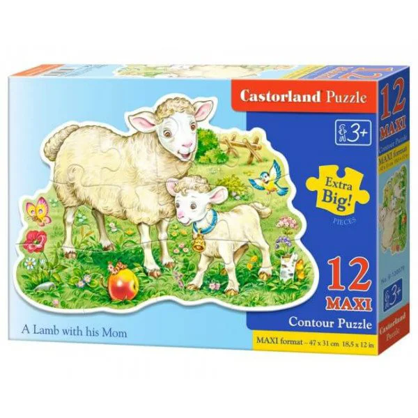 Puzzle Castorland A Lamb with his Mom, 12 piese foto