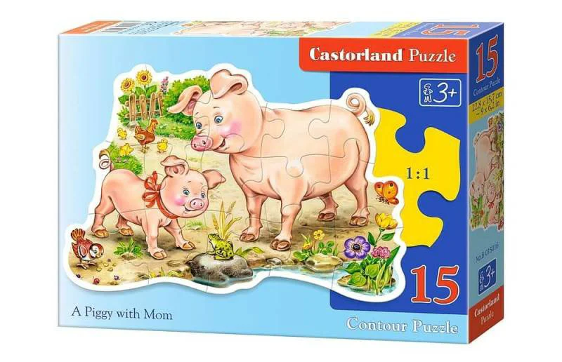 Пазл Касторланд A Piggy with Mom, 15 MIDI эл. foto