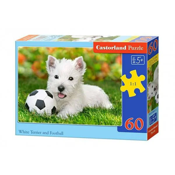 Puzzle Castorland White Terrier and Football, 60 MIDI piese foto