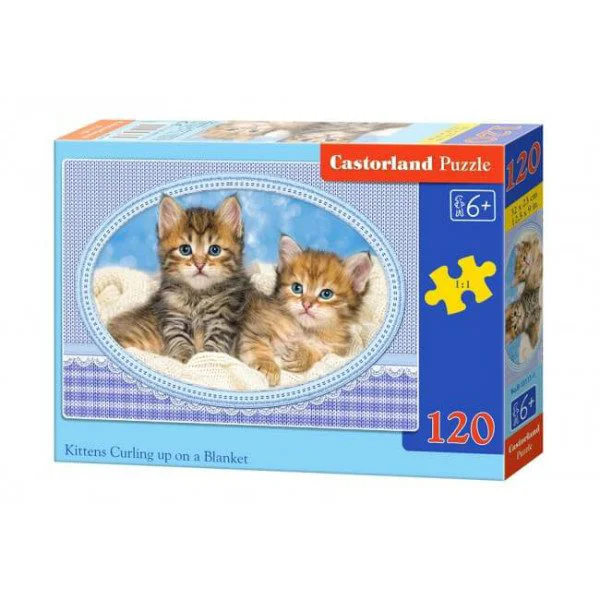 Puzzle Castorland Kittens Curling up on a Blanket, 120 MIDI piese foto