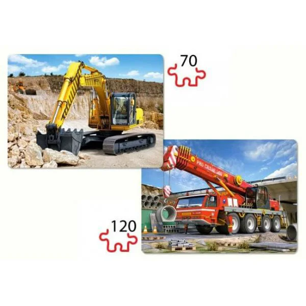 Puzzle Castorland Construction Machines, 2 in 1 (70+120 piese) foto