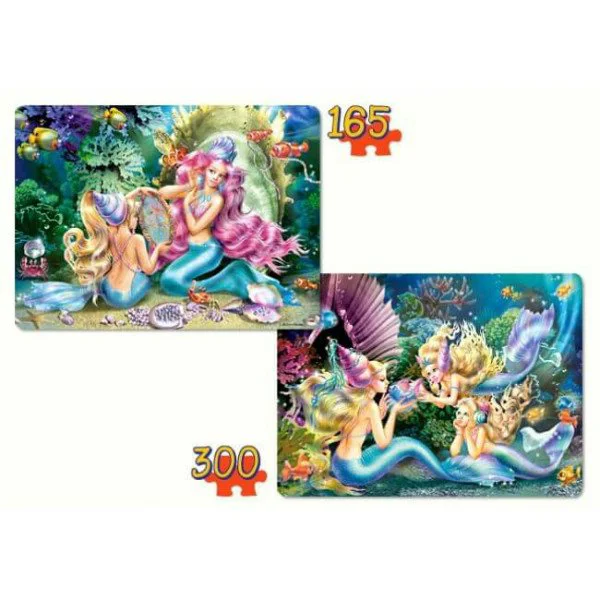 Puzzle Castorland Beautiful Mermaids, 2 in 1 (165+300 piese) foto