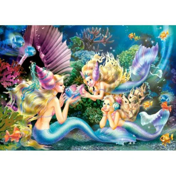 Puzzle Castorland Beautiful Mermaids, 2 in 1 (165+300 piese) foto