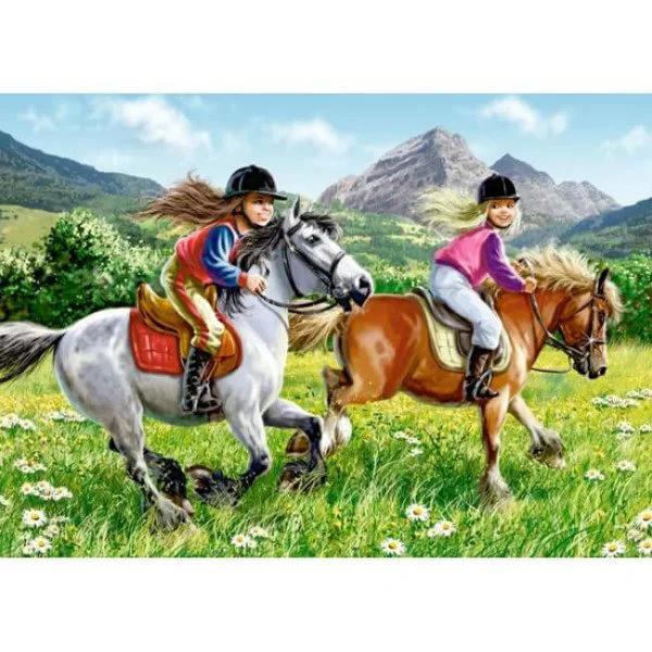 Puzzle Castorland Riding Horses, 2 in 1 (165+300 piese) foto