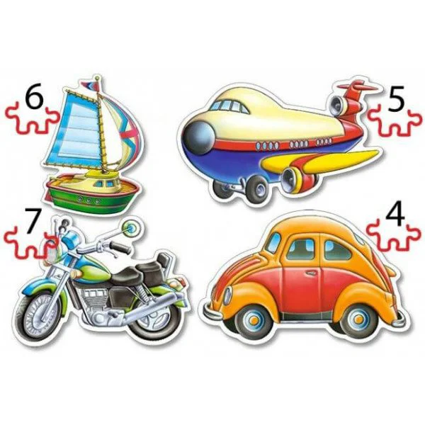 Puzzle Castorland Transport Vehicles, 4 in 1 (4+5+6+7 piese) foto