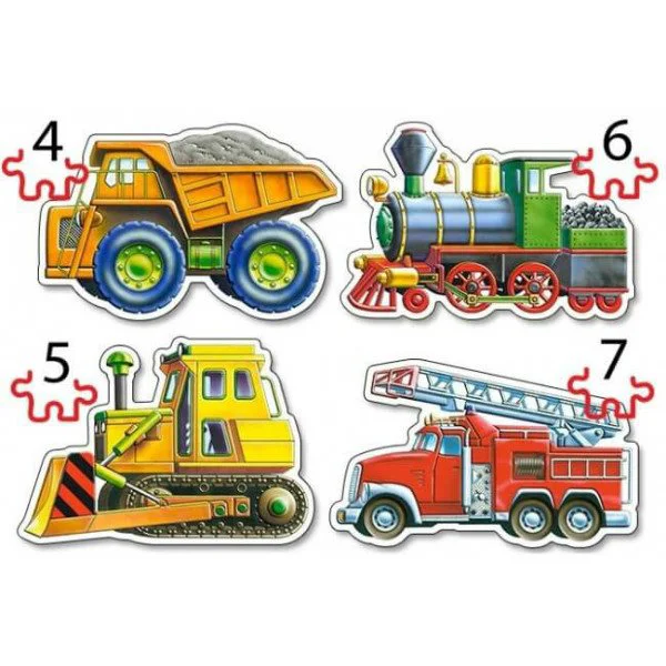 Puzzle Castorland Vehicles, 4 in 1 (4+5+6+7 piese) foto