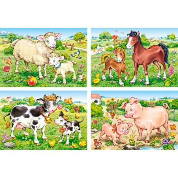 Puzzle Castorland Animal Moms and Babies, 4 in 1 (8+12+15+20 piese) foto