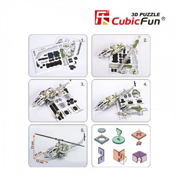Puzzle 3D CubicFun AH-1 Huey Cobra foto