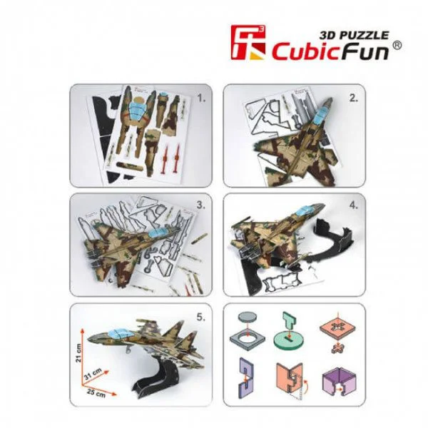 Puzzle 3D CubicFun Sukhoi Su-35 foto