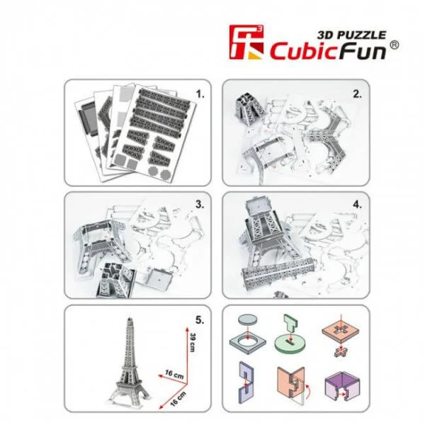 Puzzle 3D CubicFun Eiffel Tower foto