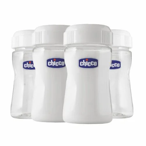 Recipiente pentru stocarea laptelui matern Chicco, 150 ml, 4 buc.