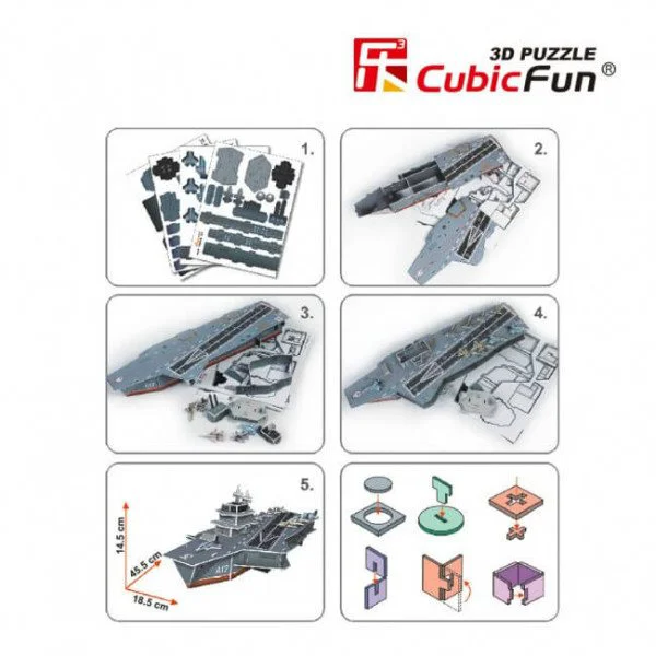 Puzzle 3D CubicFun Aircraft Carrier Charles de Gaulle foto