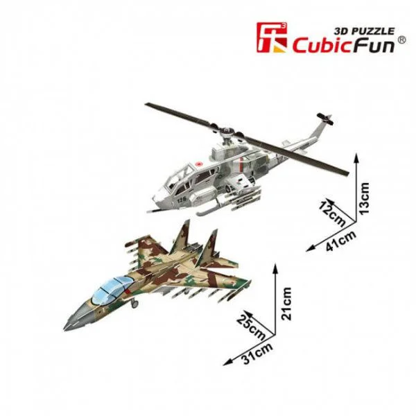 Puzzle 3D CubicFun AH-1 Huey Cobra&amp;Sukhoi Su-35 foto