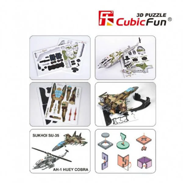Puzzle 3D CubicFun AH-1 Huey Cobra&amp;Sukhoi Su-35 foto
