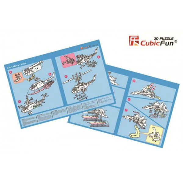 Puzzle 3D CubicFun AH-1 Huey Cobra&amp;Sukhoi Su-35 foto