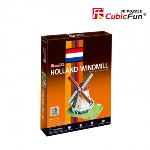 Puzzle 3D CubicFun Holland Windmill foto