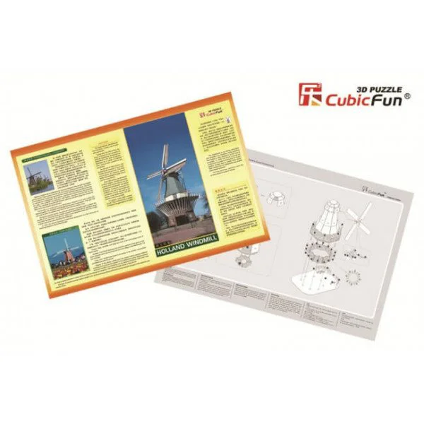 Puzzle 3D CubicFun Holland Windmill foto
